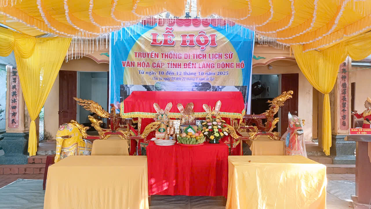 Lễ hội truyền thống di tích lịch sử Văn hóa cấp tỉnh Đền làng Đông Hồ, xã Nam Thụy Anh năm 2025