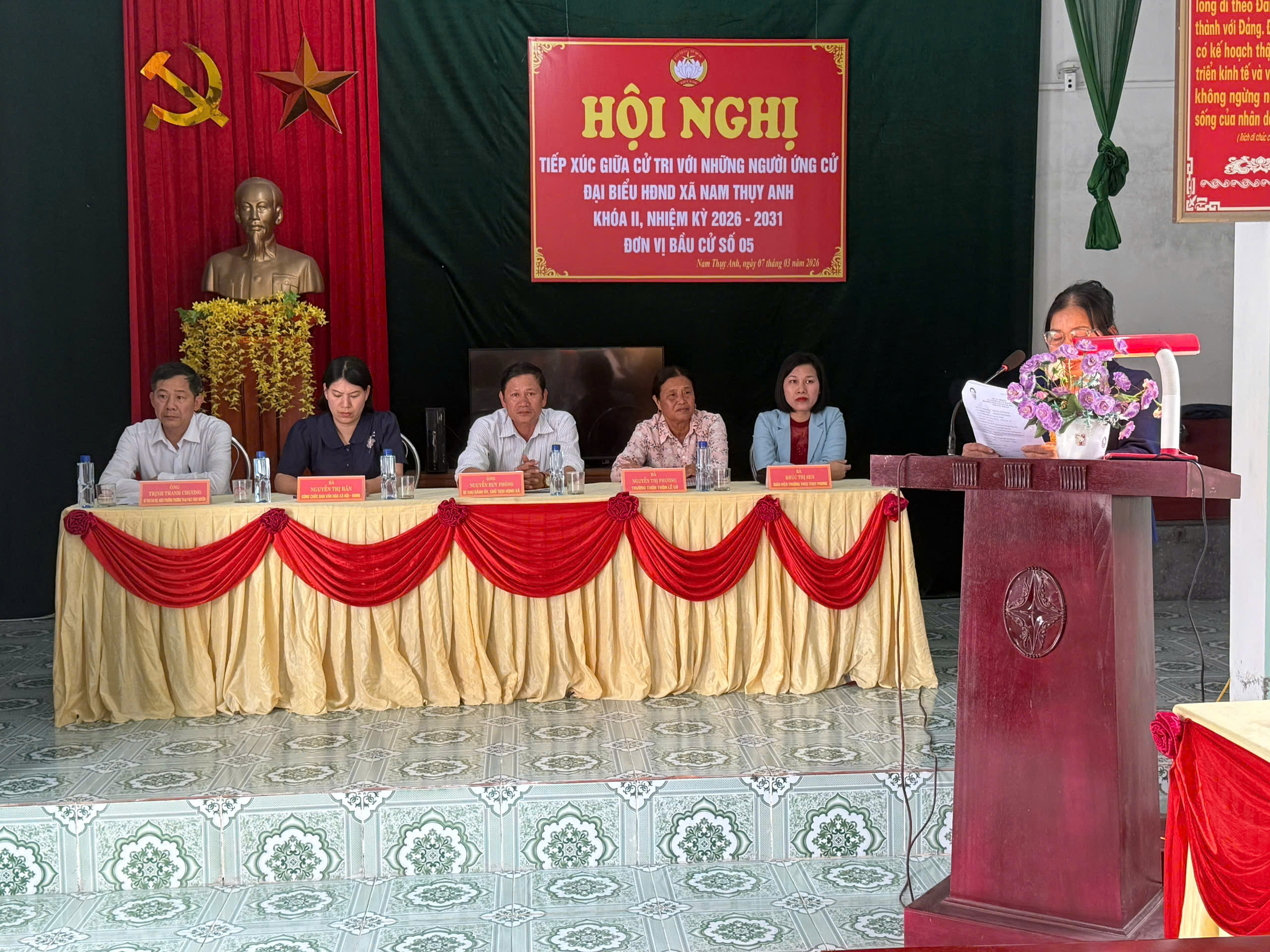 Xã Nam Thụy Anh tổ chức tiếp xúc cử tri với người ứng cử đại biểu HĐND xã nhiệm kỳ 2026 -2031