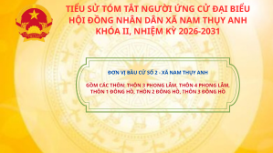 TIỂU SỬ TÓM TẮT NGƯỜI ỨNG CỬ ĐẠI BIỂU HĐND XÃ NAM THỤY ANH KHÓA II, NHIỆM KỲ 2026-2031, ĐƠN VI BẦU CỬ SỐ 02