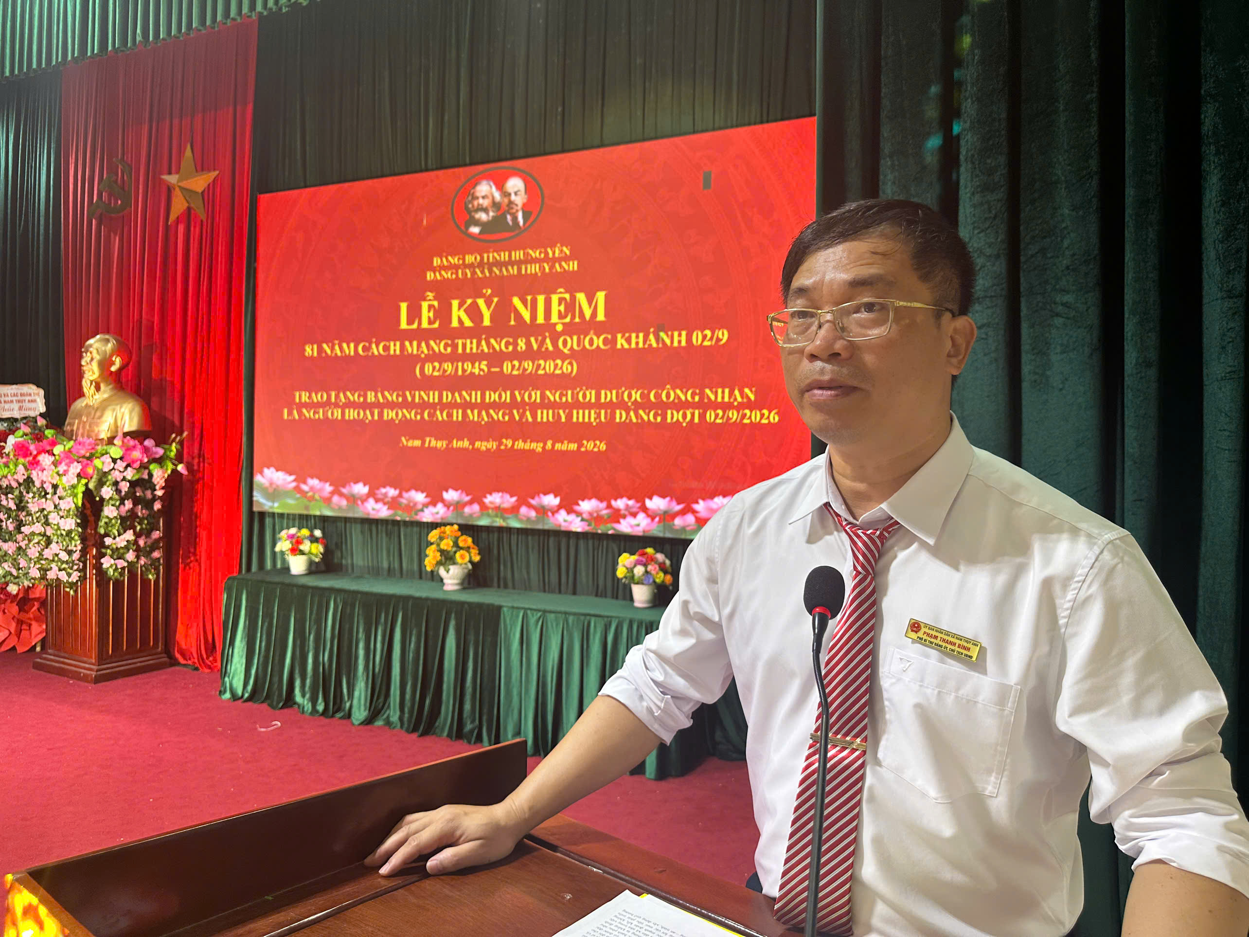 Diễn Văn của Đồng chí Phạm Thanh Bình, Phó Bí thư Đảng ủy, Chủ tịch UBND xã  tại Lễ kỷ niệm 81 năm Quốc khánh nước Cộng hòa xã hội chủ nghĩa Việt Nam