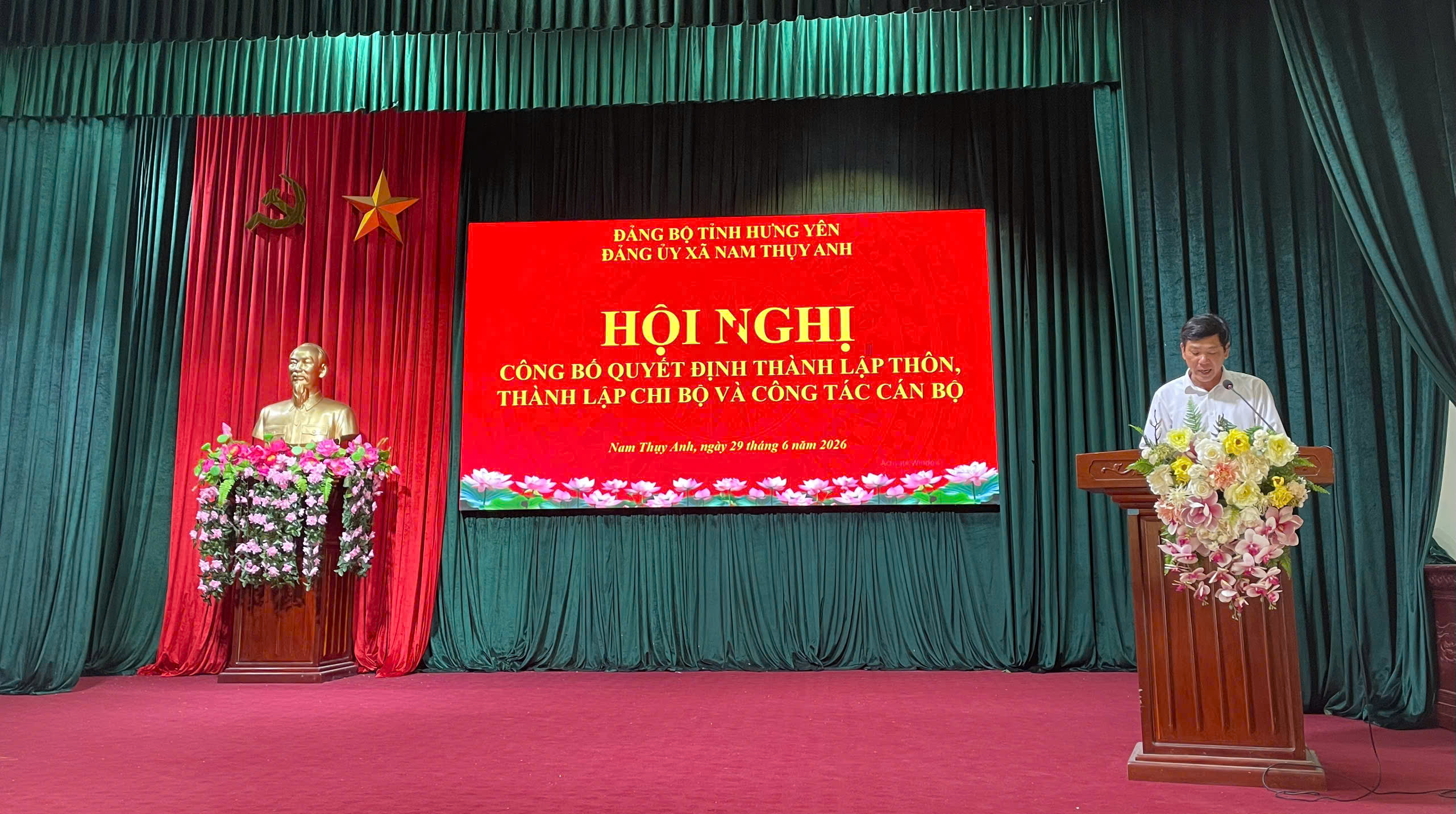 Xã Nam Thụy Anh công bố các Nghị quyết, Quyết định về sắp xếp, tổ chức lại các thôn