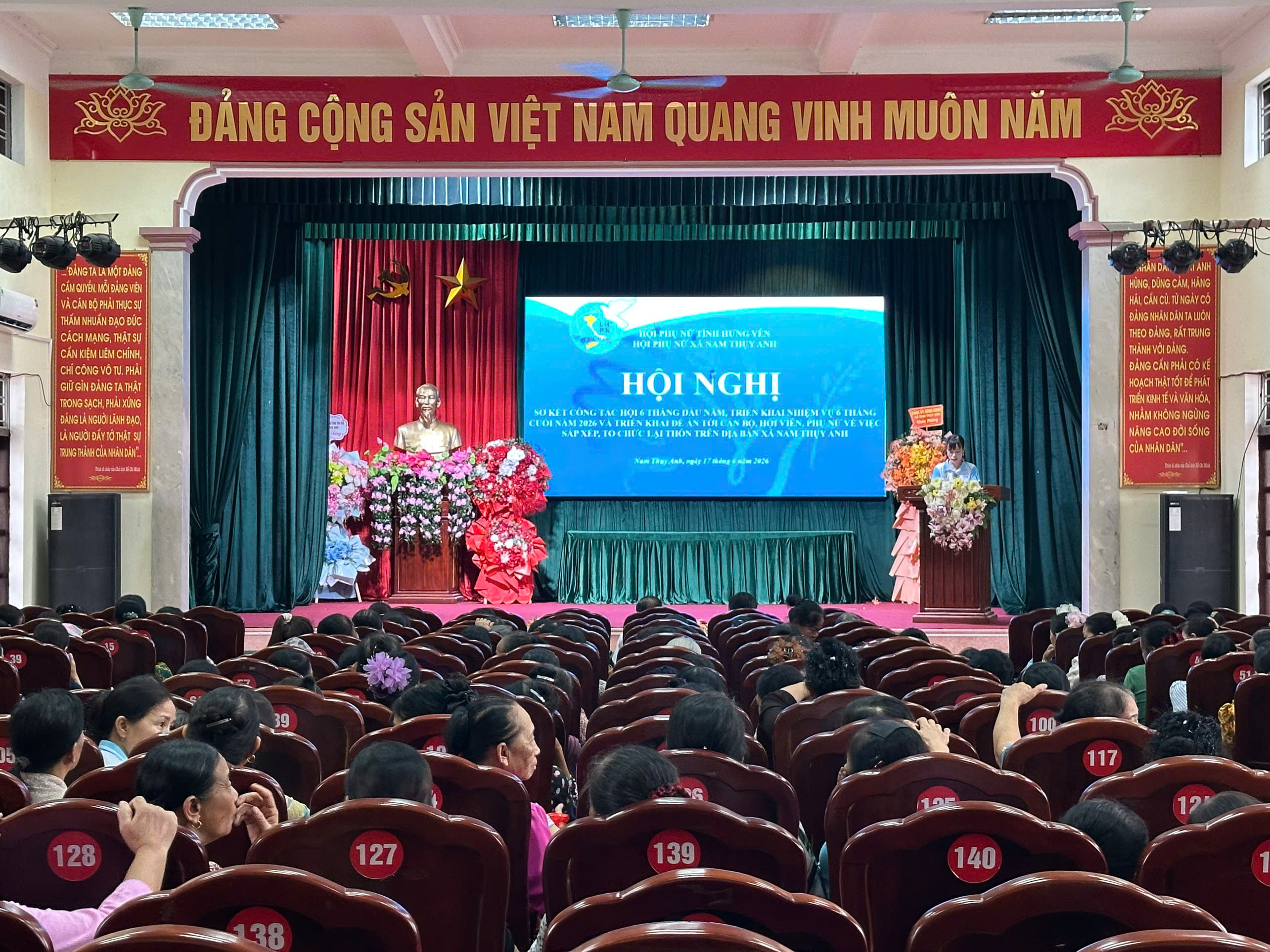 HỘI PHỤ NỮ XÃ NAM THỤY ANH TỔ CHỨC HỘI NGHỊ SƠ KẾT CÔNG TÁC HỘI 6 THÁNG ĐẦU NĂM 2026