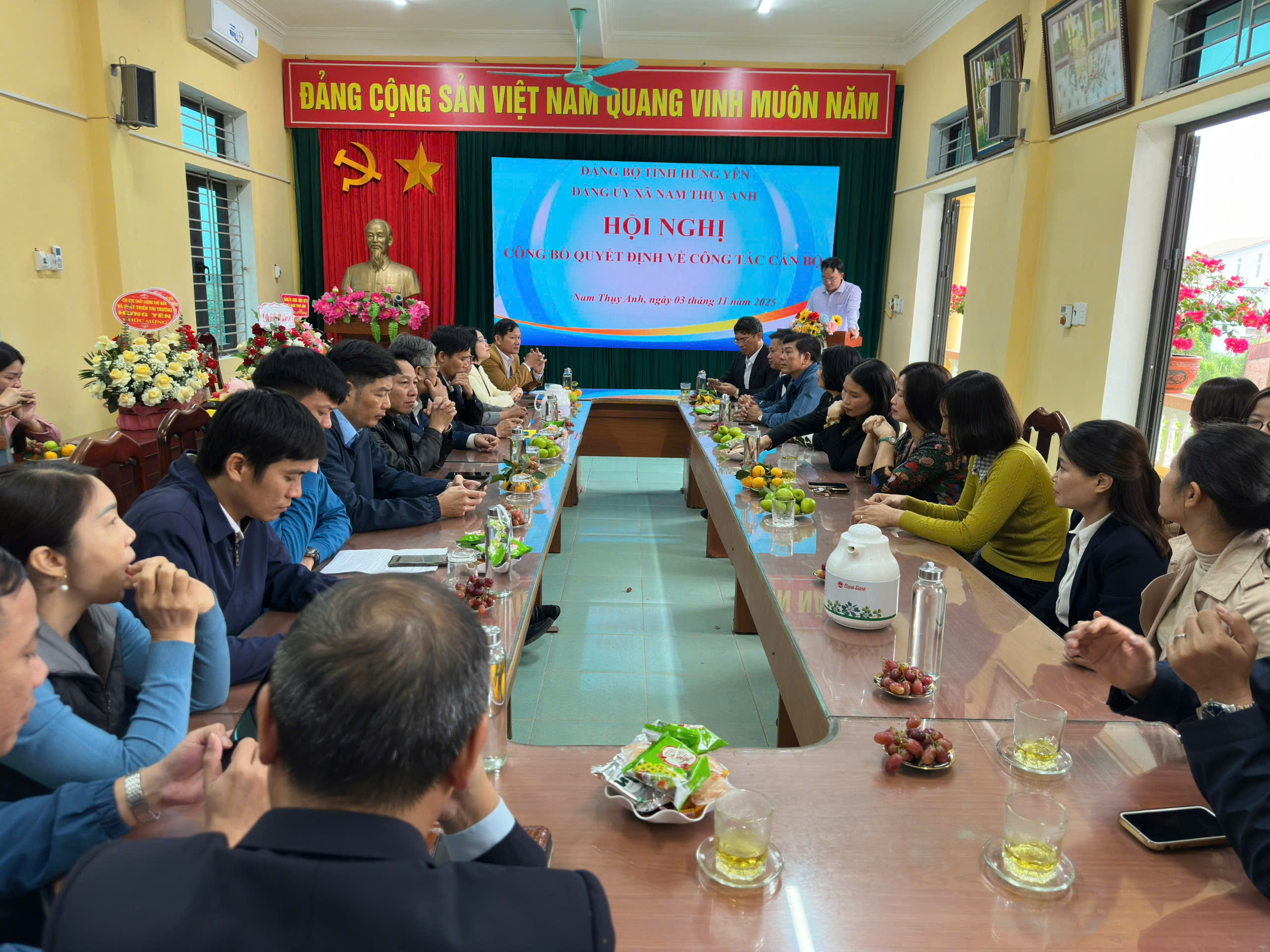 Đảng ủy xã Nam Thụy Anh tổ chức hội nghị công bố các quyết định về công tác cán bộ