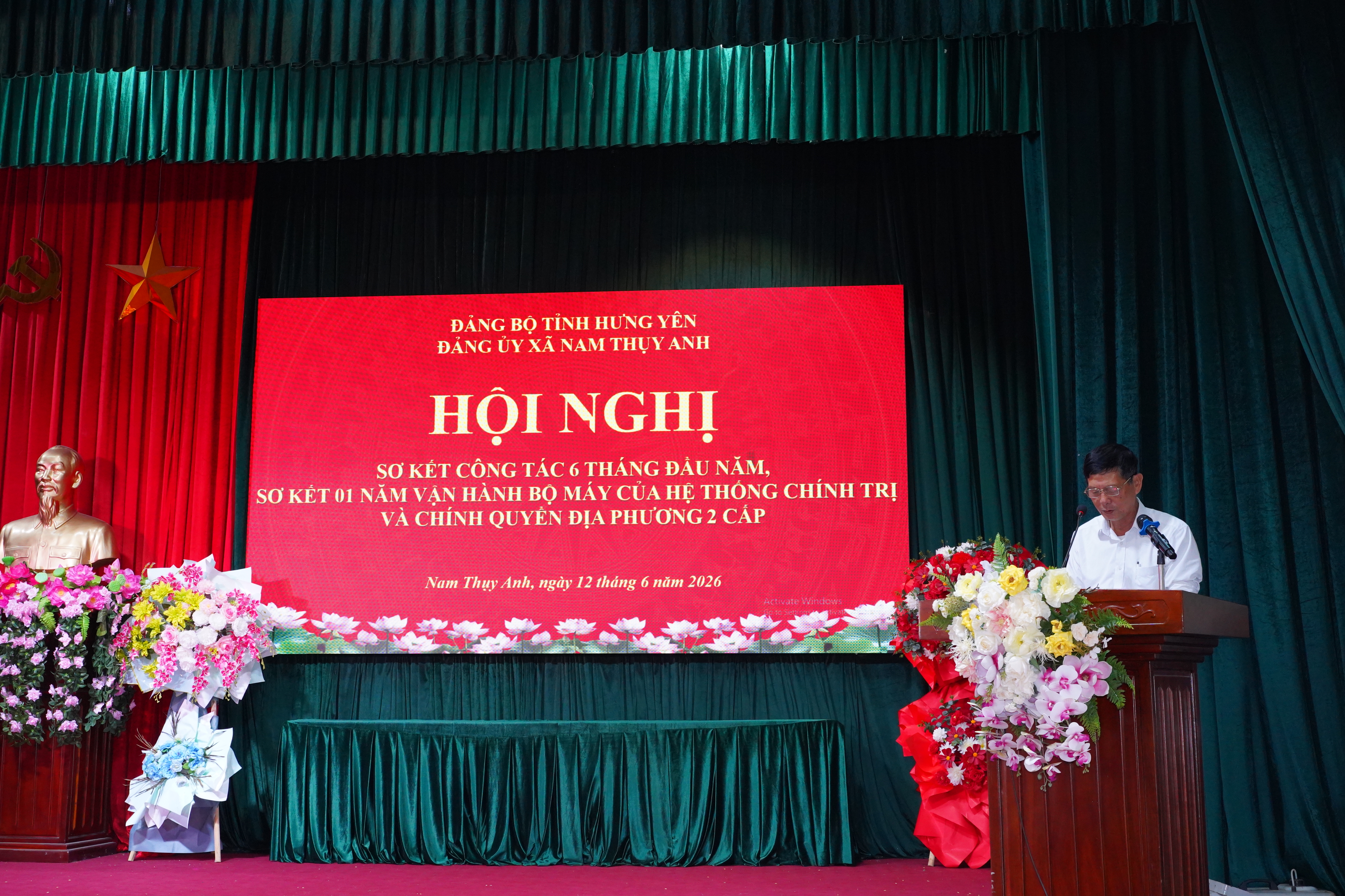 Xã Nam Thụy Anh tổ chức hội nghị sơ kết một năm vận hành bộ máy của hệ thống chính trị và chính quyền địa phương hai cấp và sơ kết công tác Đảng 6 tháng đầu năm 2026.