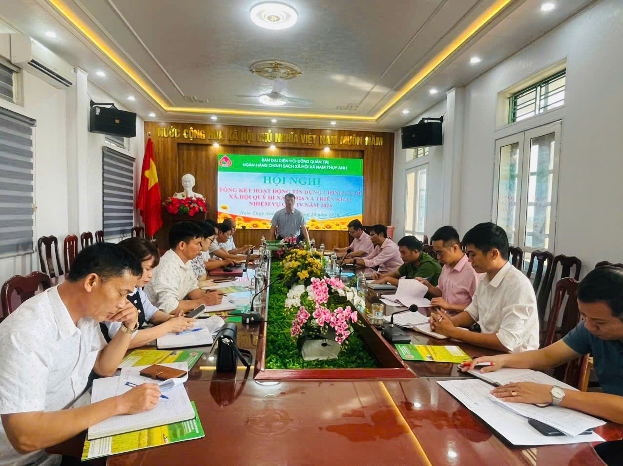  Ban đại diện HĐQT ngân hàng chính sách xã hội xã Nam Thụy Anh tổ chức Phiên họp quý IV năm 2026